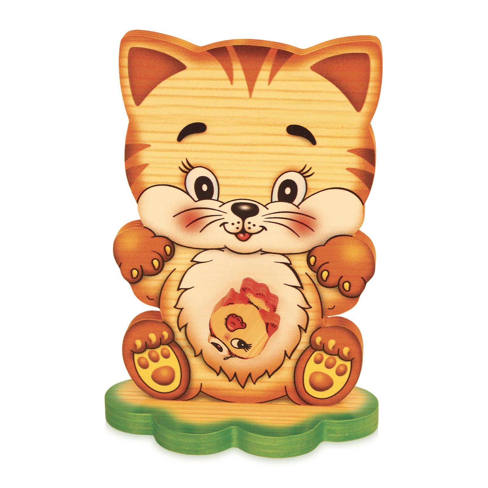 Carillon in legno con base - Gatto