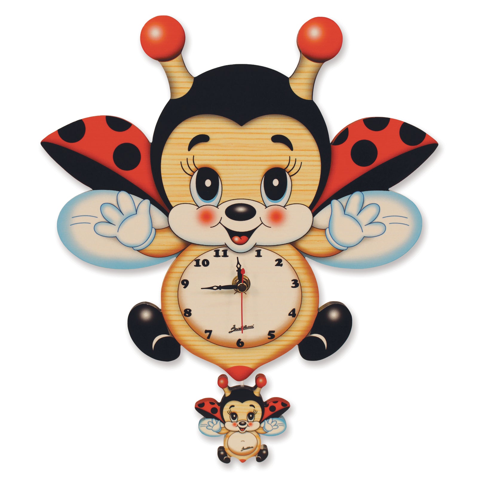 Orologio a pendolo da parete - Coccinella in volo