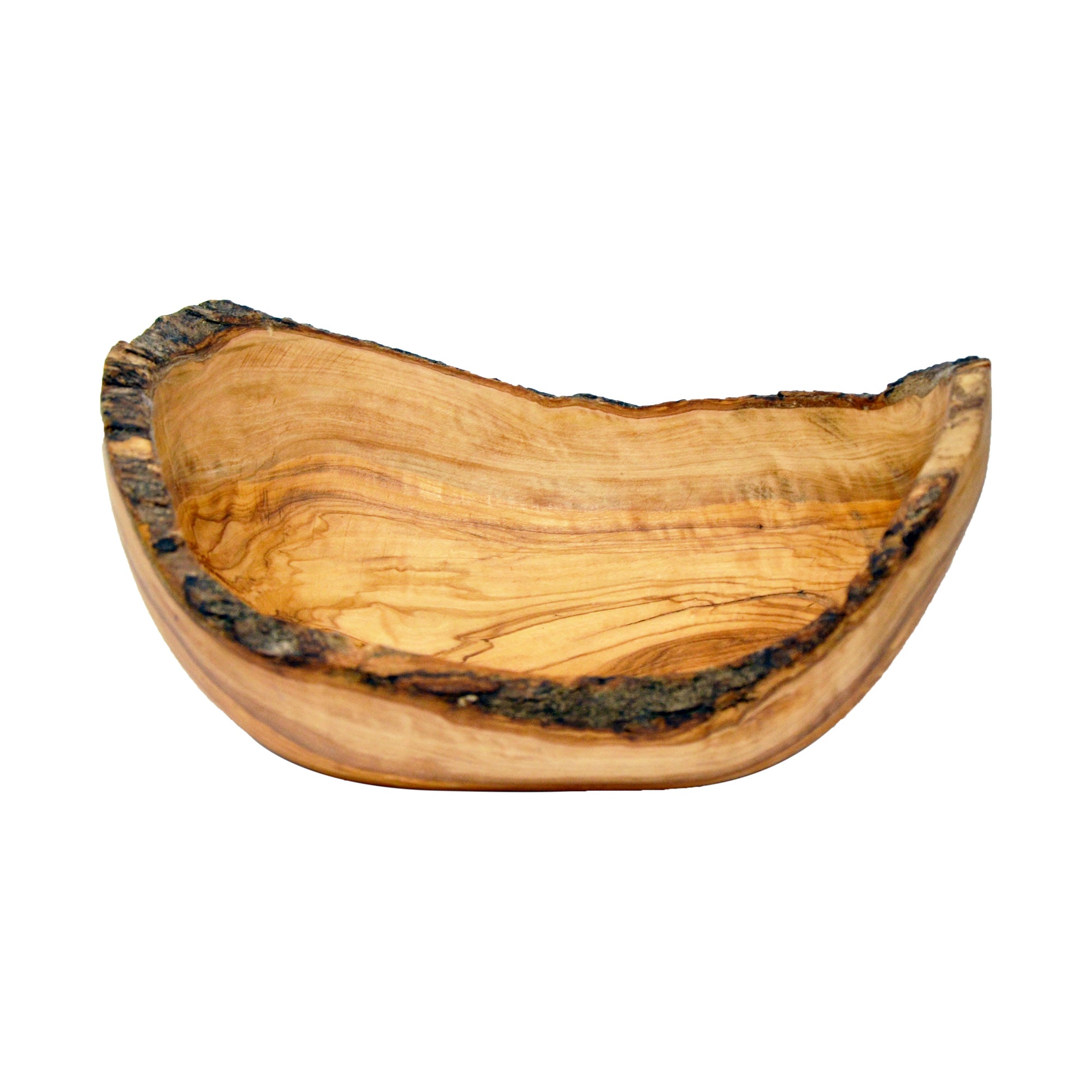 Ciotola in legno naturale di ulivo, Corteccia