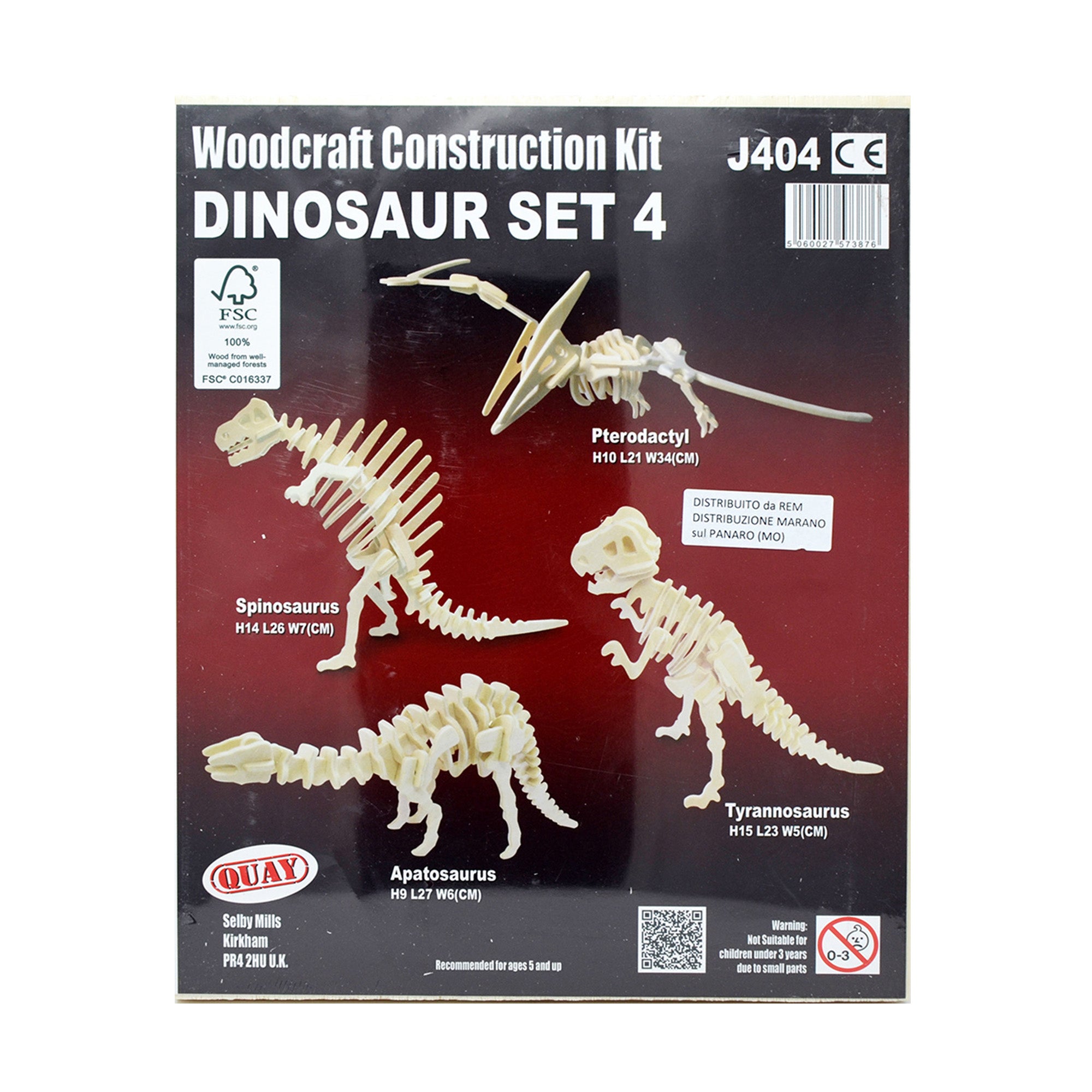 Puzzle tridimensionali in legno - Dinosauri set 4