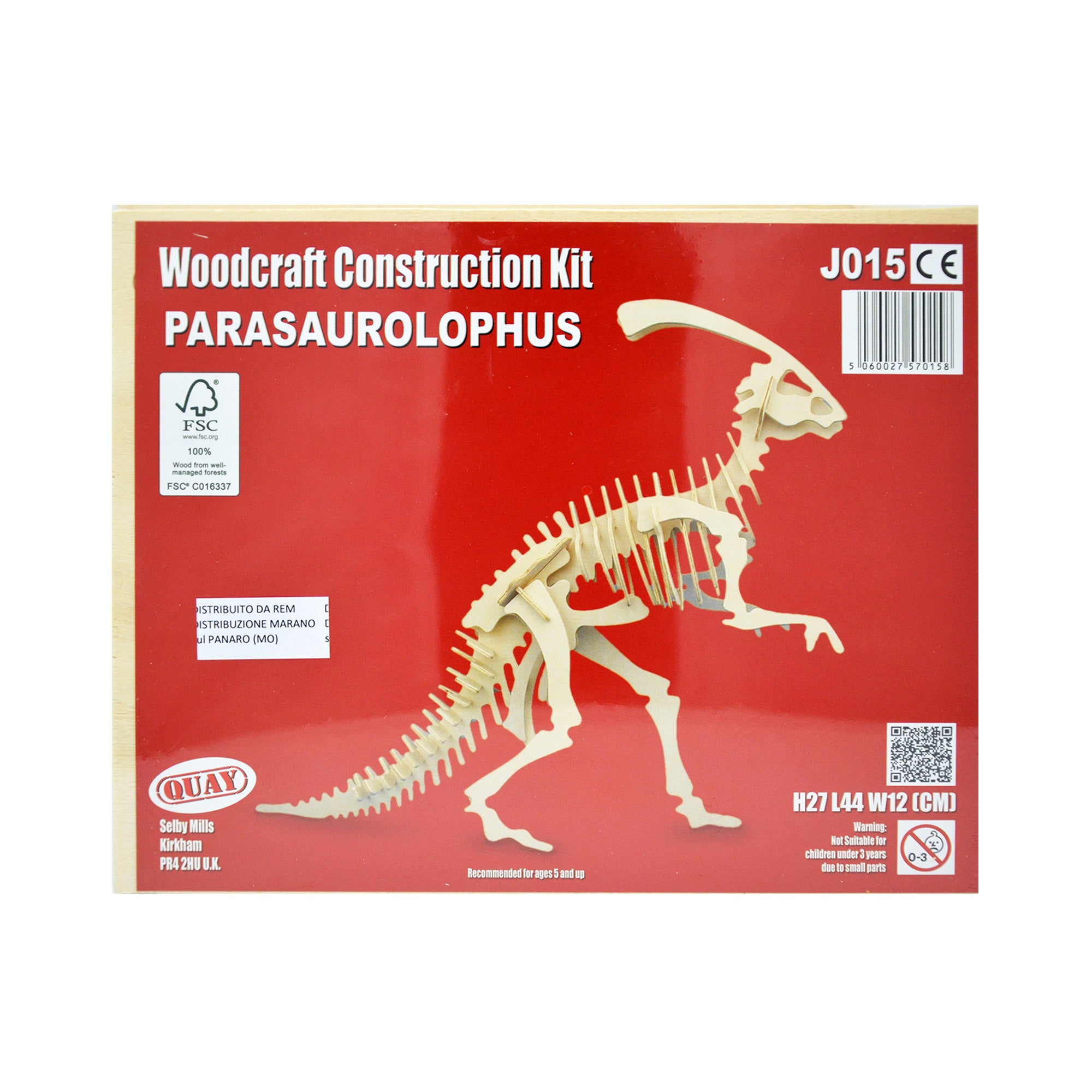 Puzzle tridimensionali in legno - Parasaurolophus