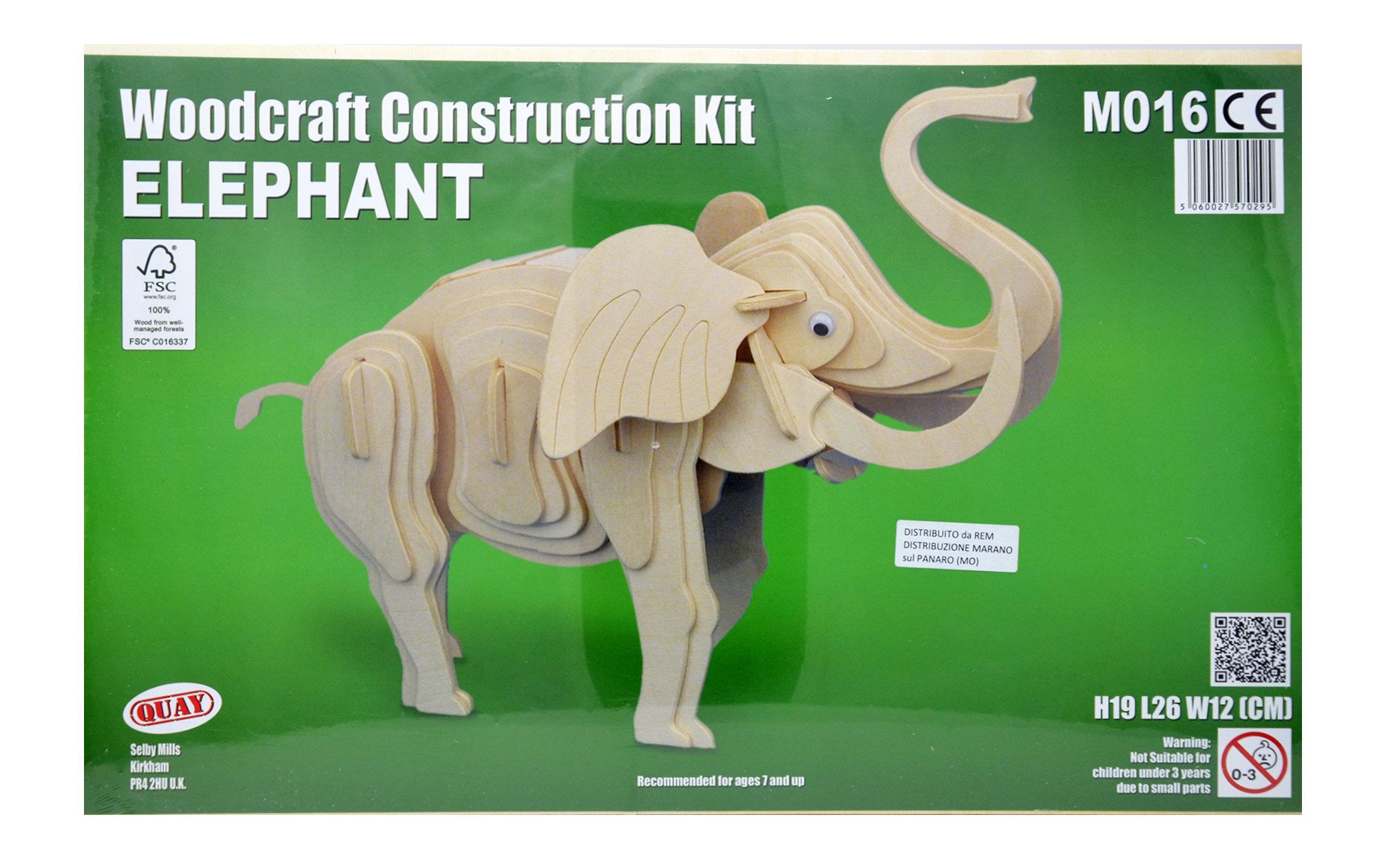 Puzzle tridimensionali in legno - Elefante