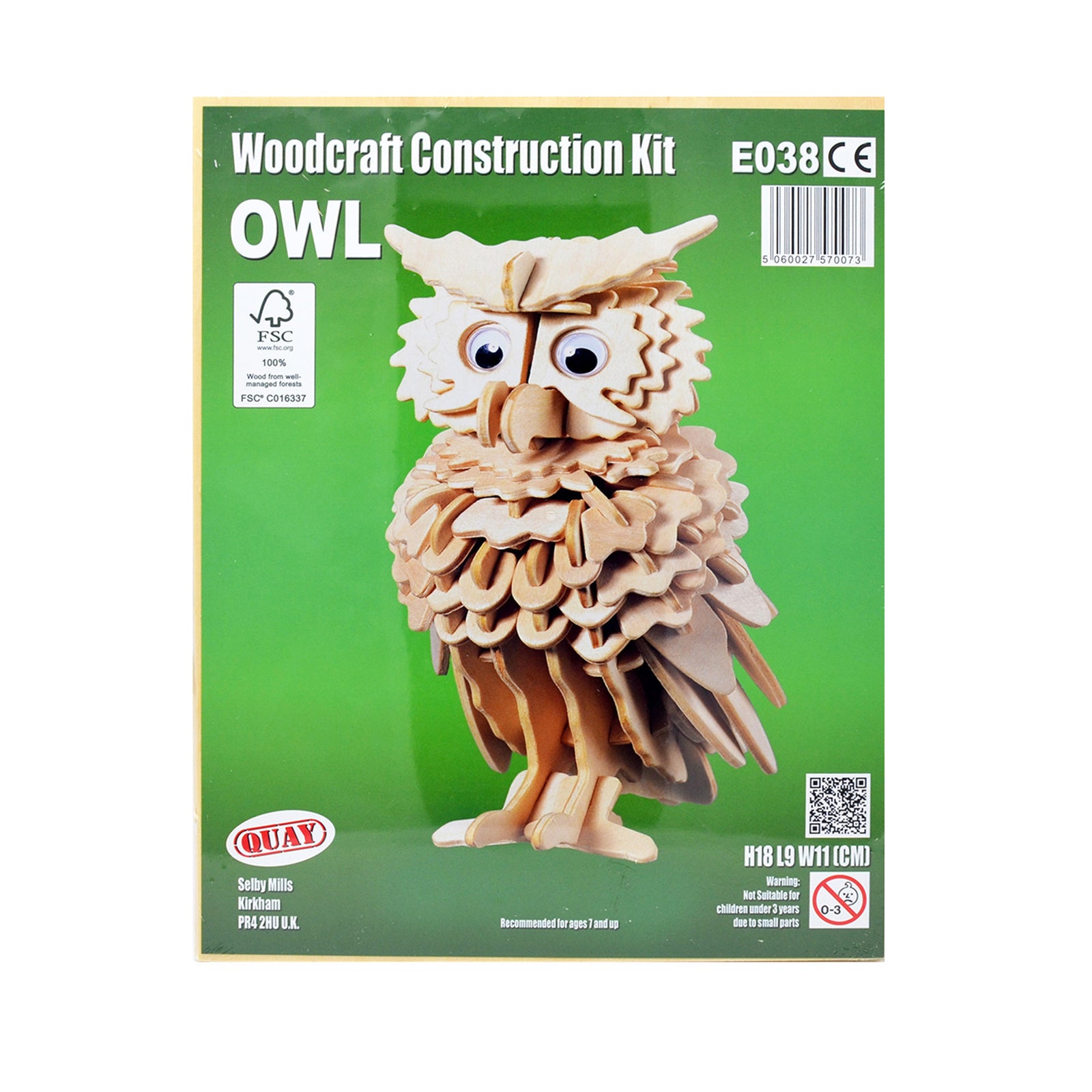 Puzzle tridimensionali in legno - Gufo