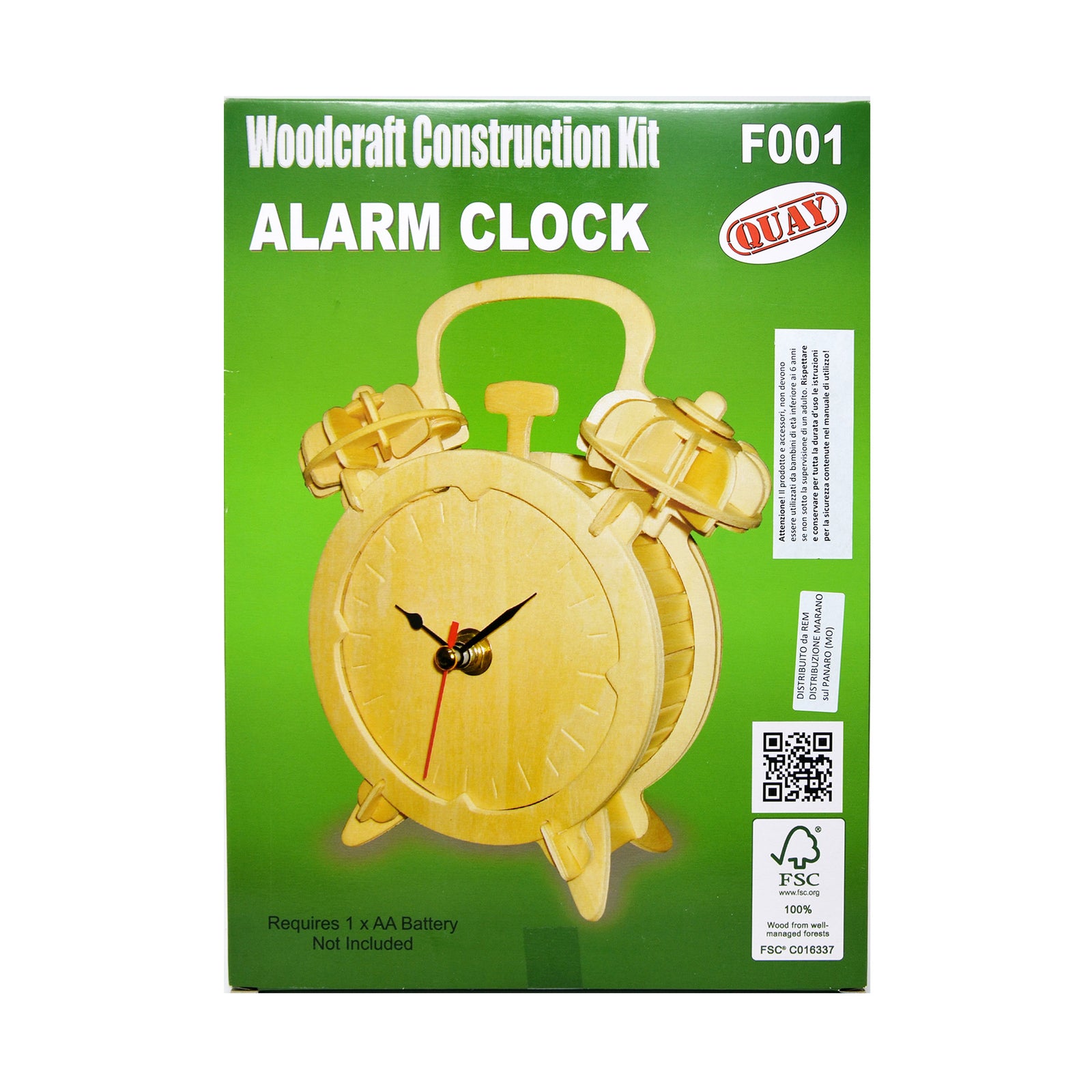 Puzzle tridimensionali in legno - Orologio Sveglia funzionante